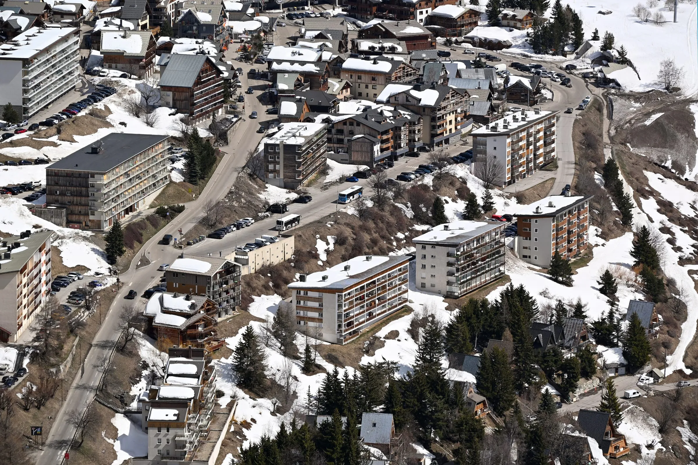 Chalets and apartments in the Vieil-Alpe area of Alpe d'Huez
