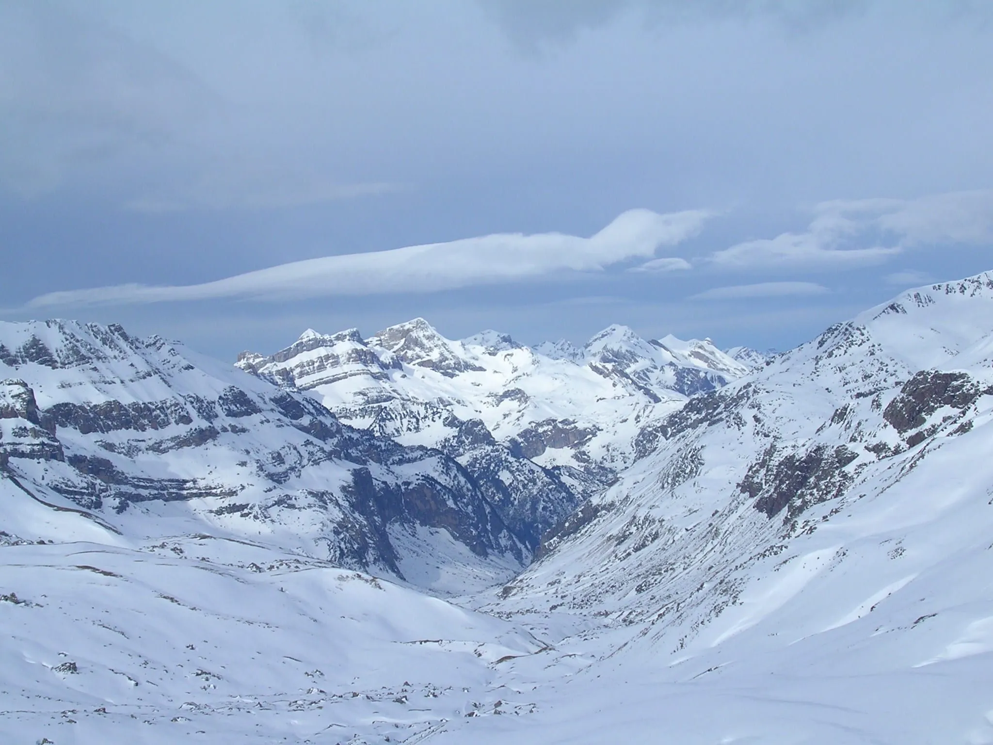 The snowy Canal de Izas valley in the Formigal sector of Formigal-Panticosa