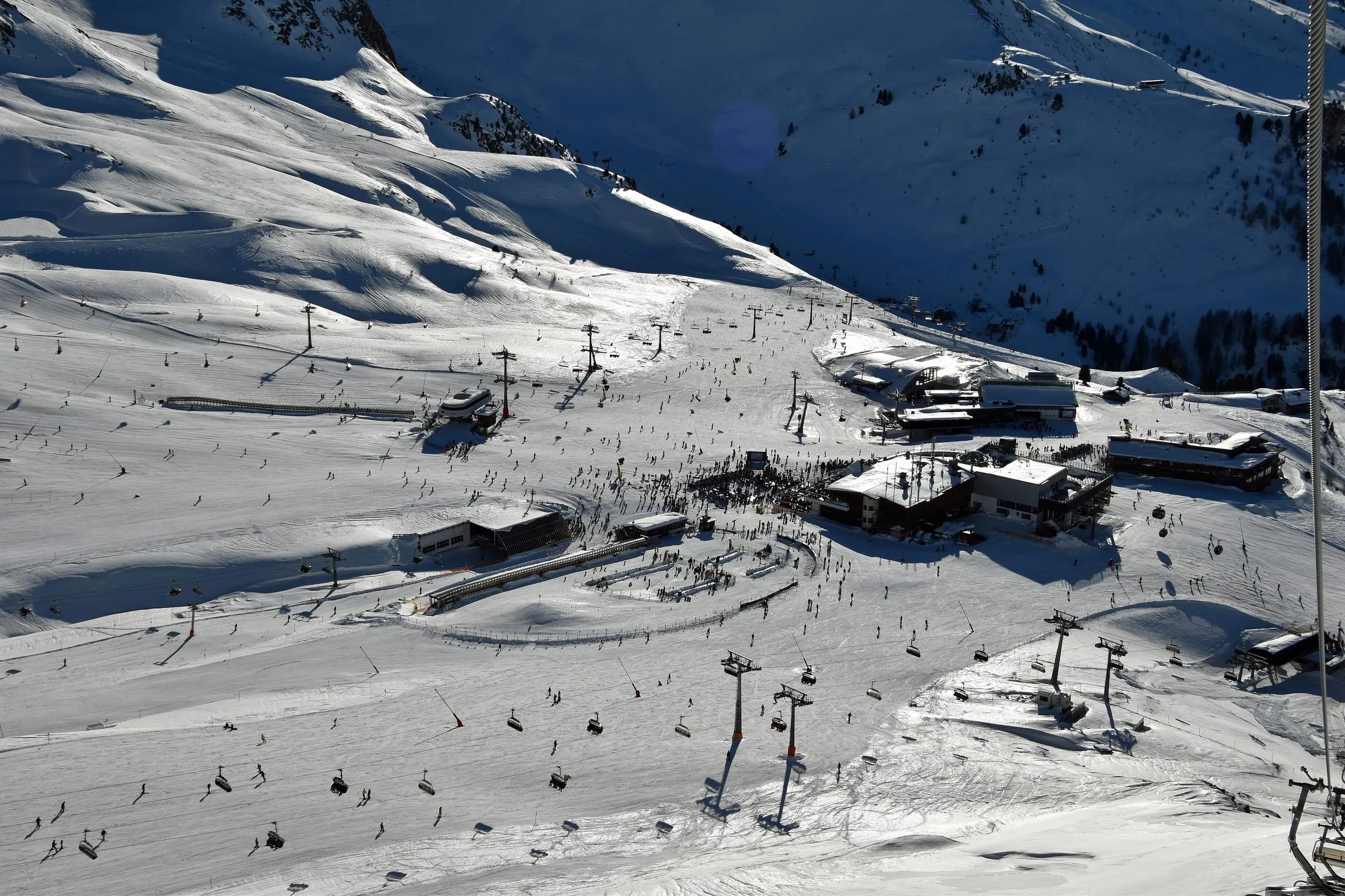 The Idalp ski area above Ischgl from above