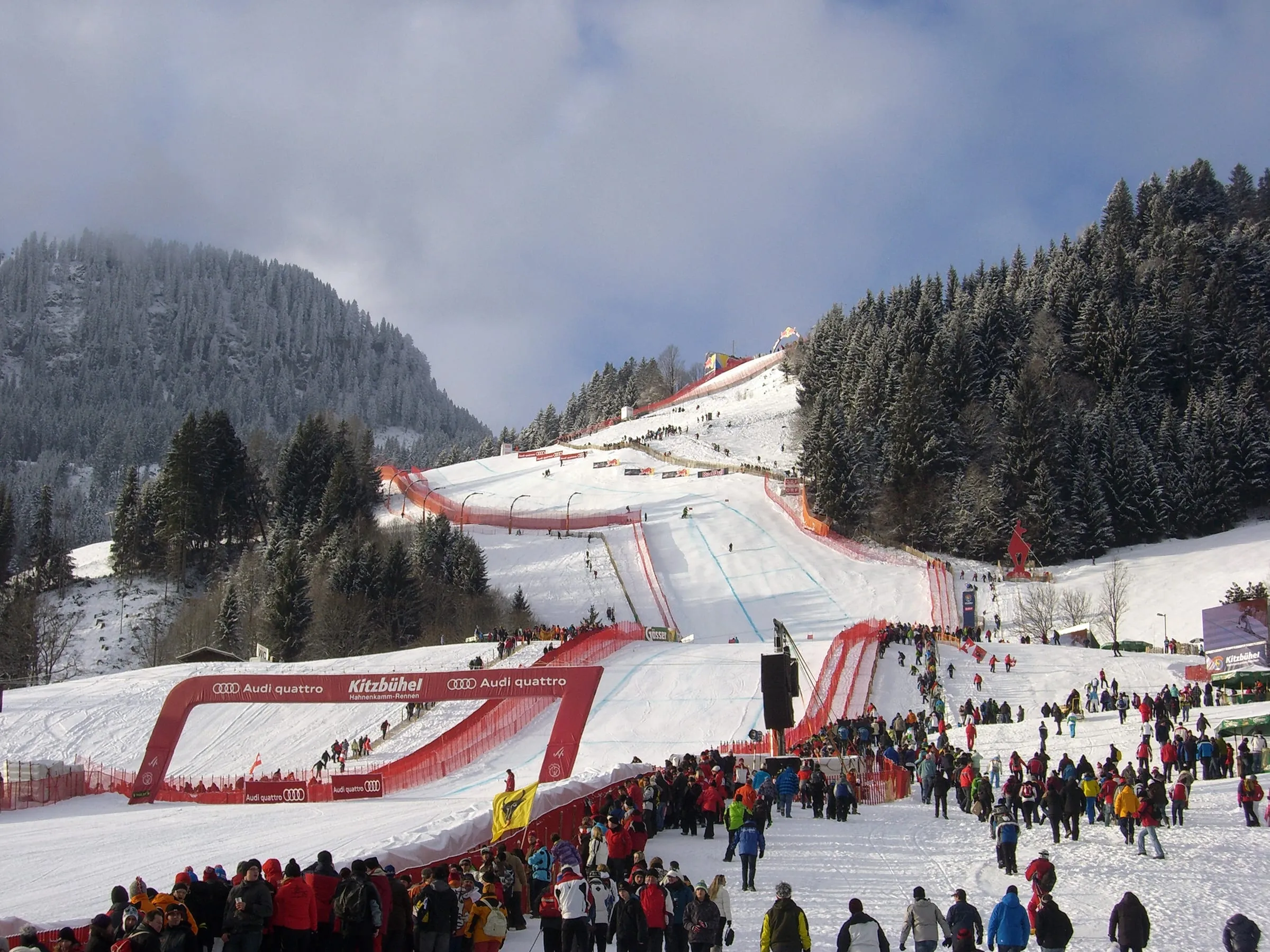 The Streif finish area in Kitzbühel during the 2011 Hahnenkamm Race