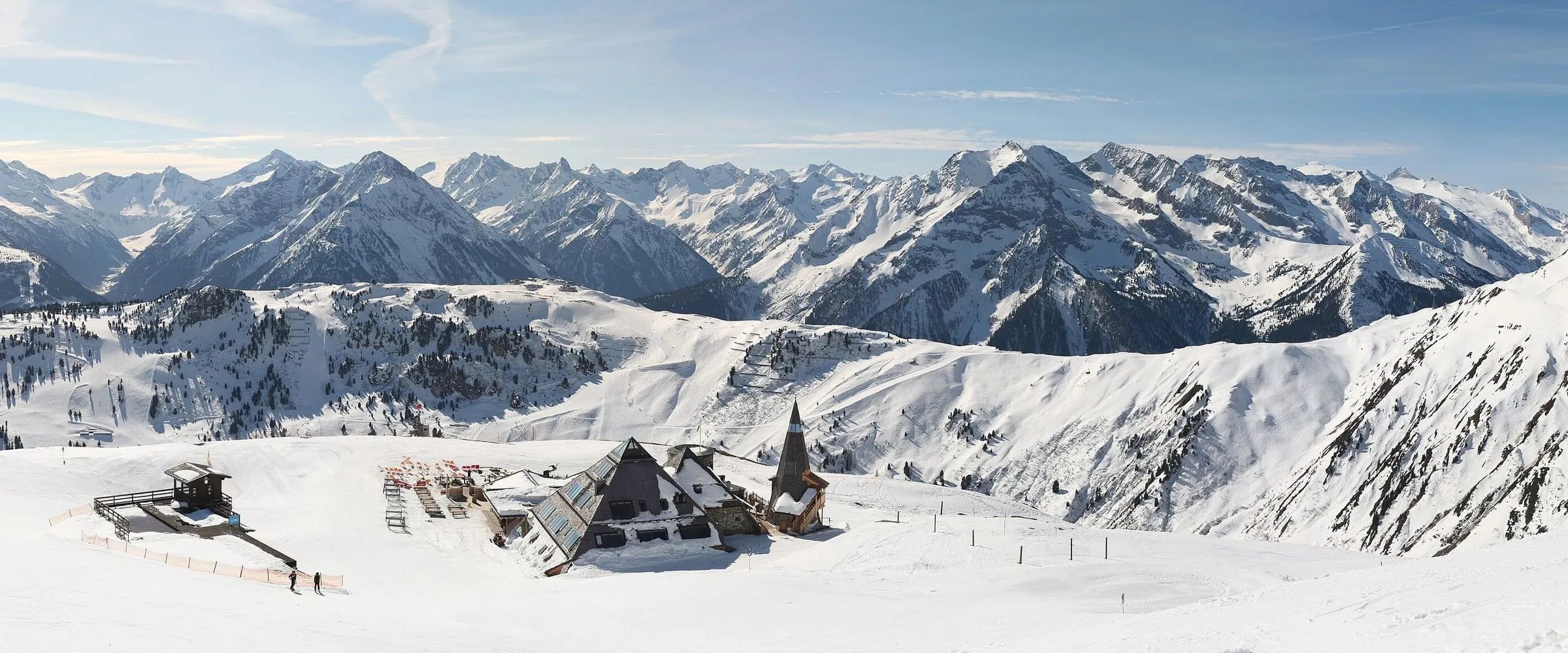 Snowy Zillertal peaks above the Mayrhofen ski area