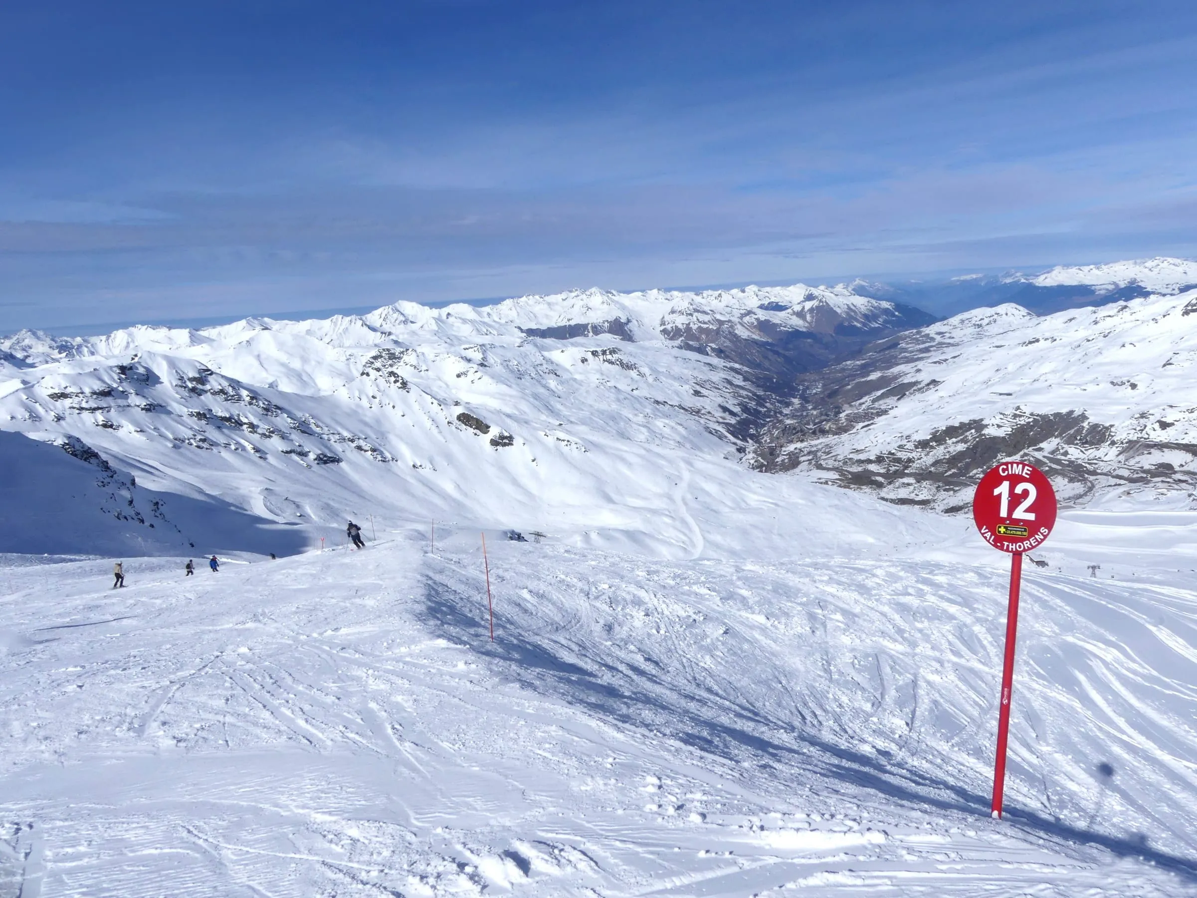 The red Cime run below the Cime de Caron in Val Thorens